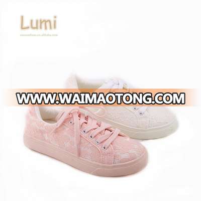 China Wholesale Cheap Lace Ladies Beautiful Female Casual Sneaker Shoes